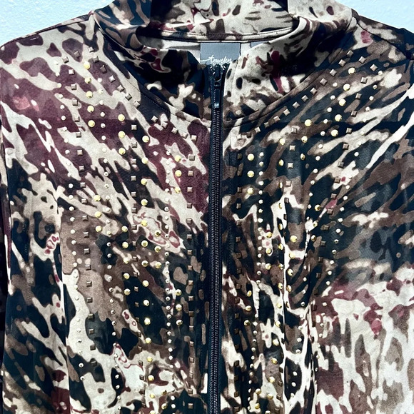 Traveler's collection Chic Animal Print Zip-Up Jacket 3 16/18 XL - Picture 6 of 8